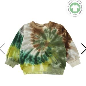 Molo Green and Brown Tie-Dye Kids Sweatshirt